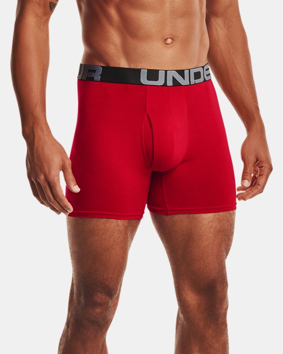男士Charged Cotton® 6英寸Boxerjocks®內褲–3條裝, Red, pdpMainDesktop image number 0